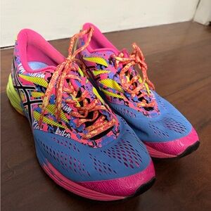 ASICS Women's Vibrant Blue and Pink Athletic Shoes